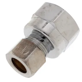 1/2” X 3/8” Lead Free Brass Compression Chrome Plated Reducing Union qt