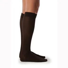 222C Style Sea Island Cotton Calf, 20-30mmHg, Women's, Large, Long, Black