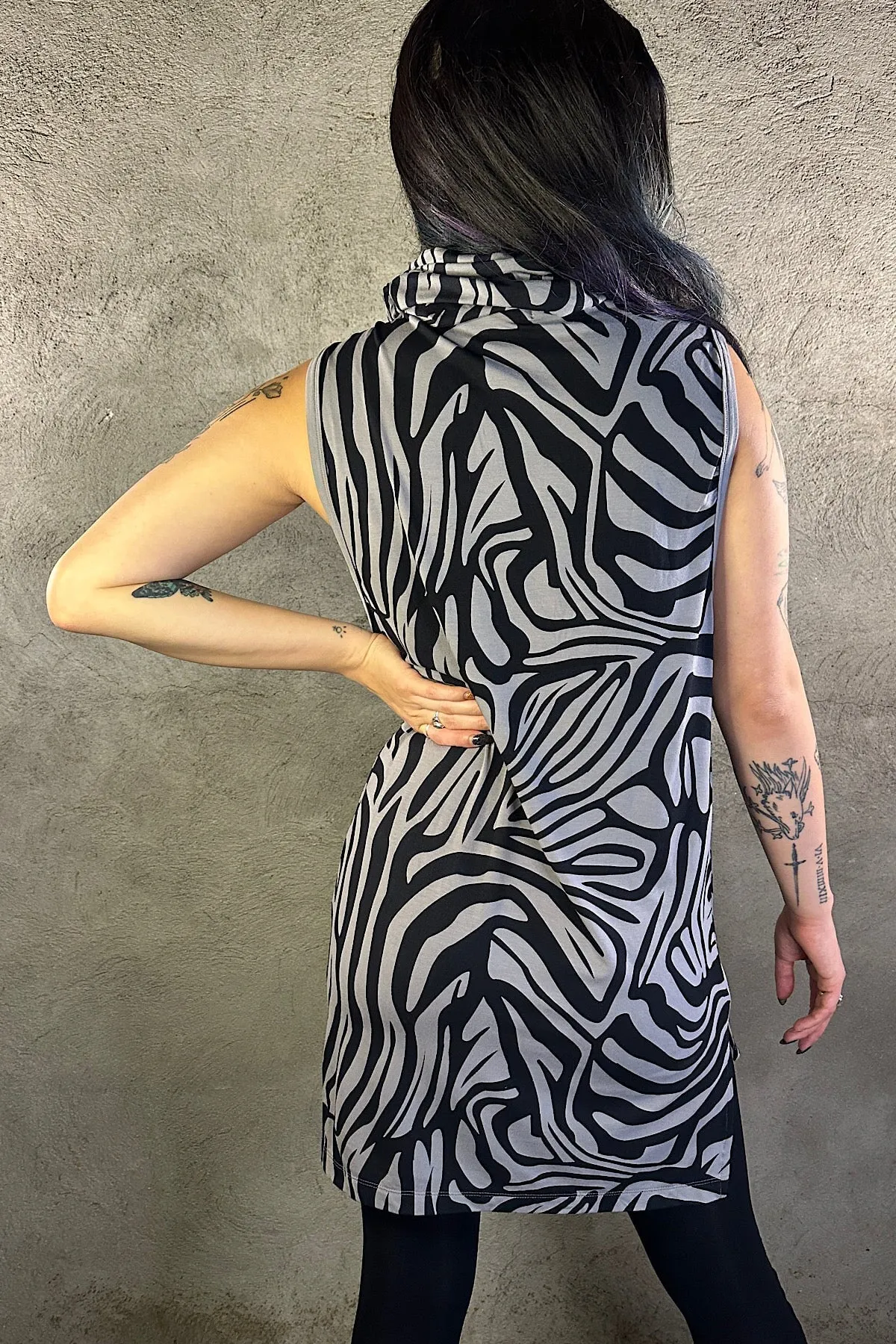 5D x Stellar Dust Cowl Tank - zebra
