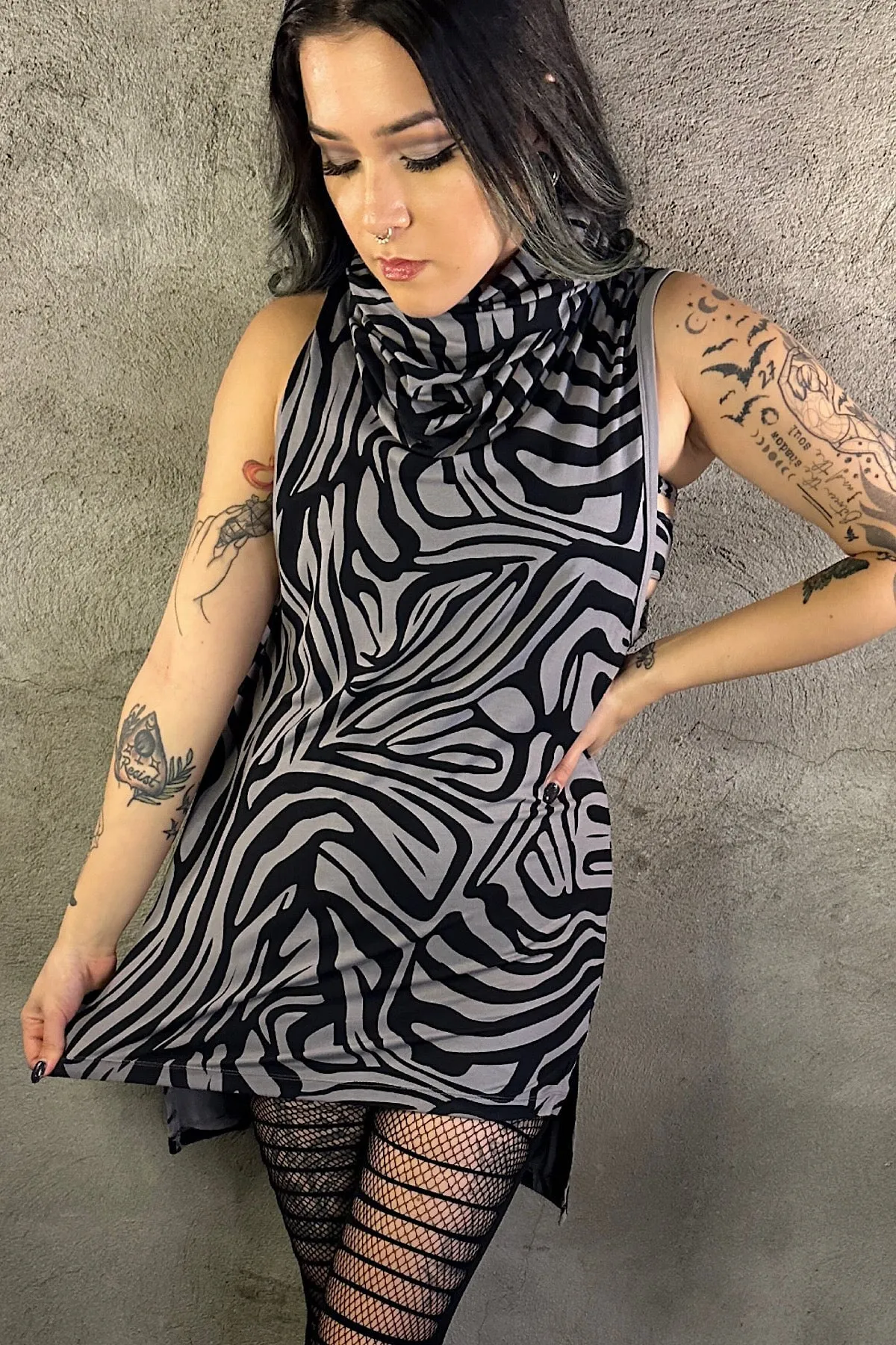 5D x Stellar Dust Cowl Tank - zebra