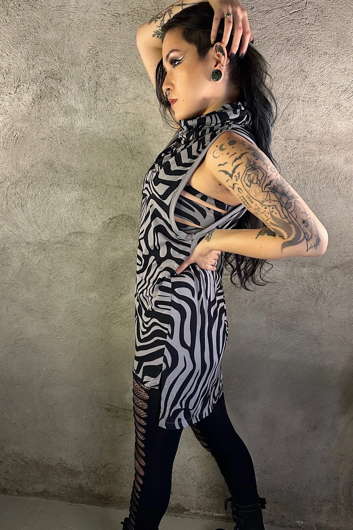 5D x Stellar Dust Cowl Tank - zebra
