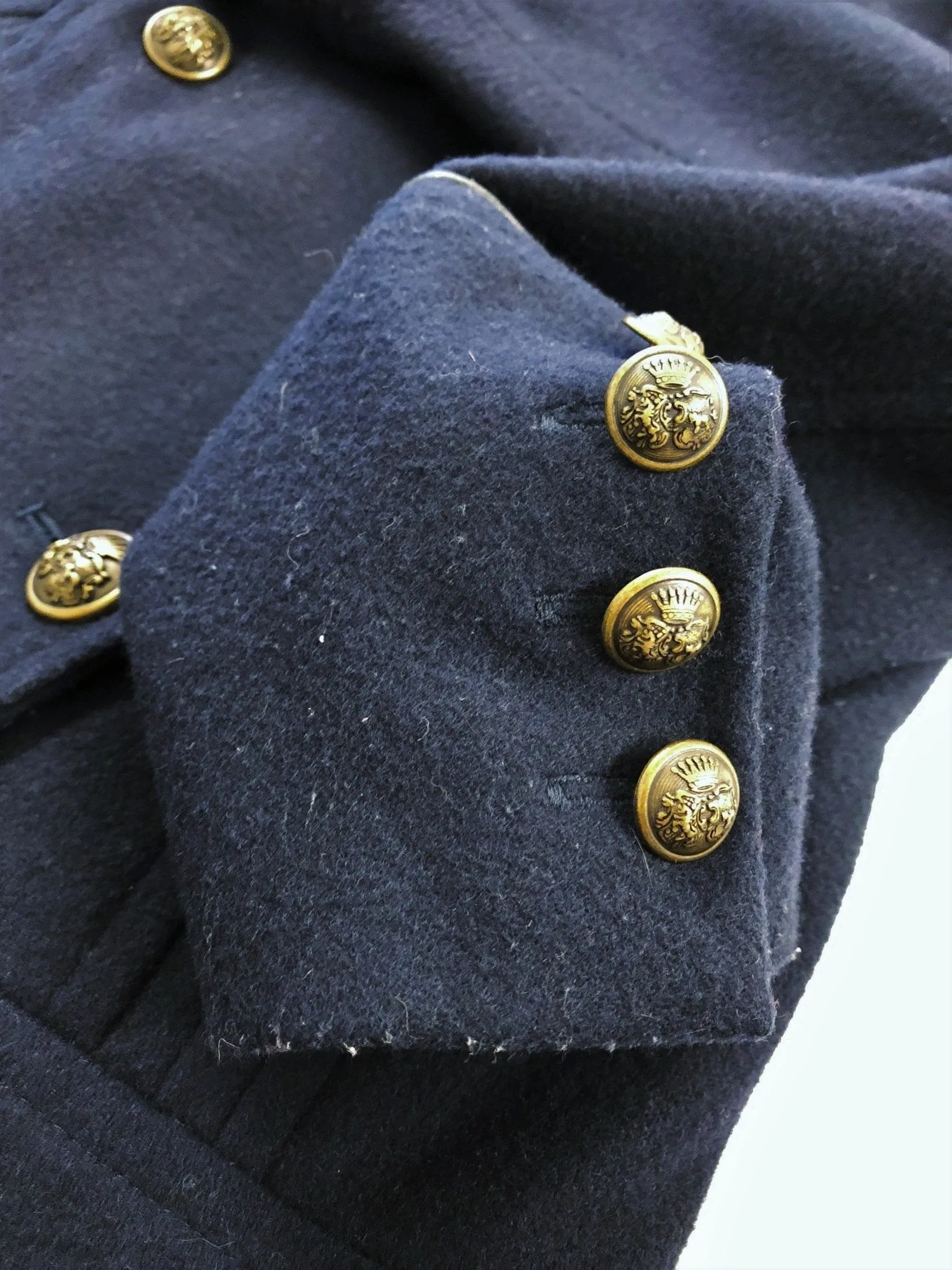 7 For All Mankind Peacoat Navy Wool Size Extra Small Double Breasted Jacket