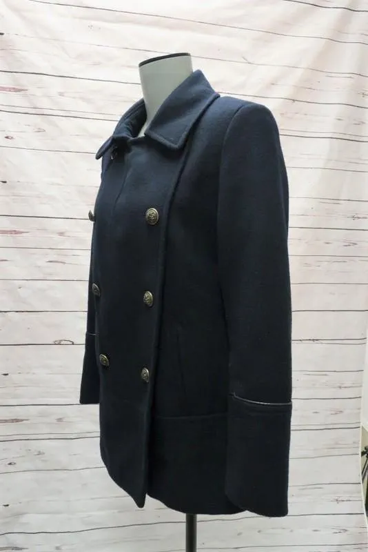 7 For All Mankind Peacoat Navy Wool Size Extra Small Double Breasted Jacket