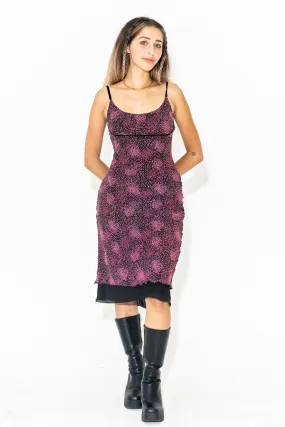 90's BEBE FLORAL MIDI DRESS