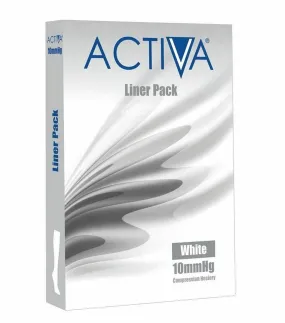 Activa Stocking Liner Pack CT 10mmHg x 3 - Choose from S/M/L/XL/XXL, Sand/White