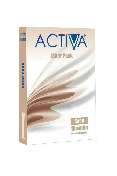 Activa Stocking Liner Pack CT 10mmHg x 3 - Choose from S/M/L/XL/XXL, Sand/White