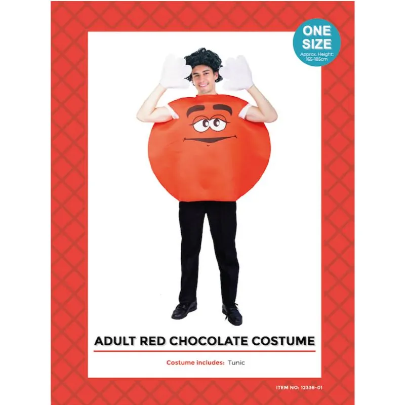 Adults Red Chocolate Costume - One Size Fits Most