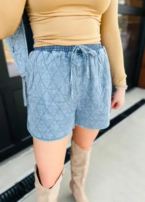 Allie Quilted Denim Shorts