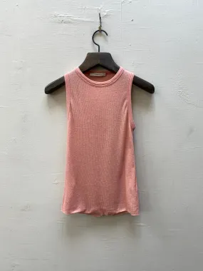 Athena Hi-Neck Tank in Featherweight Rib - Rose