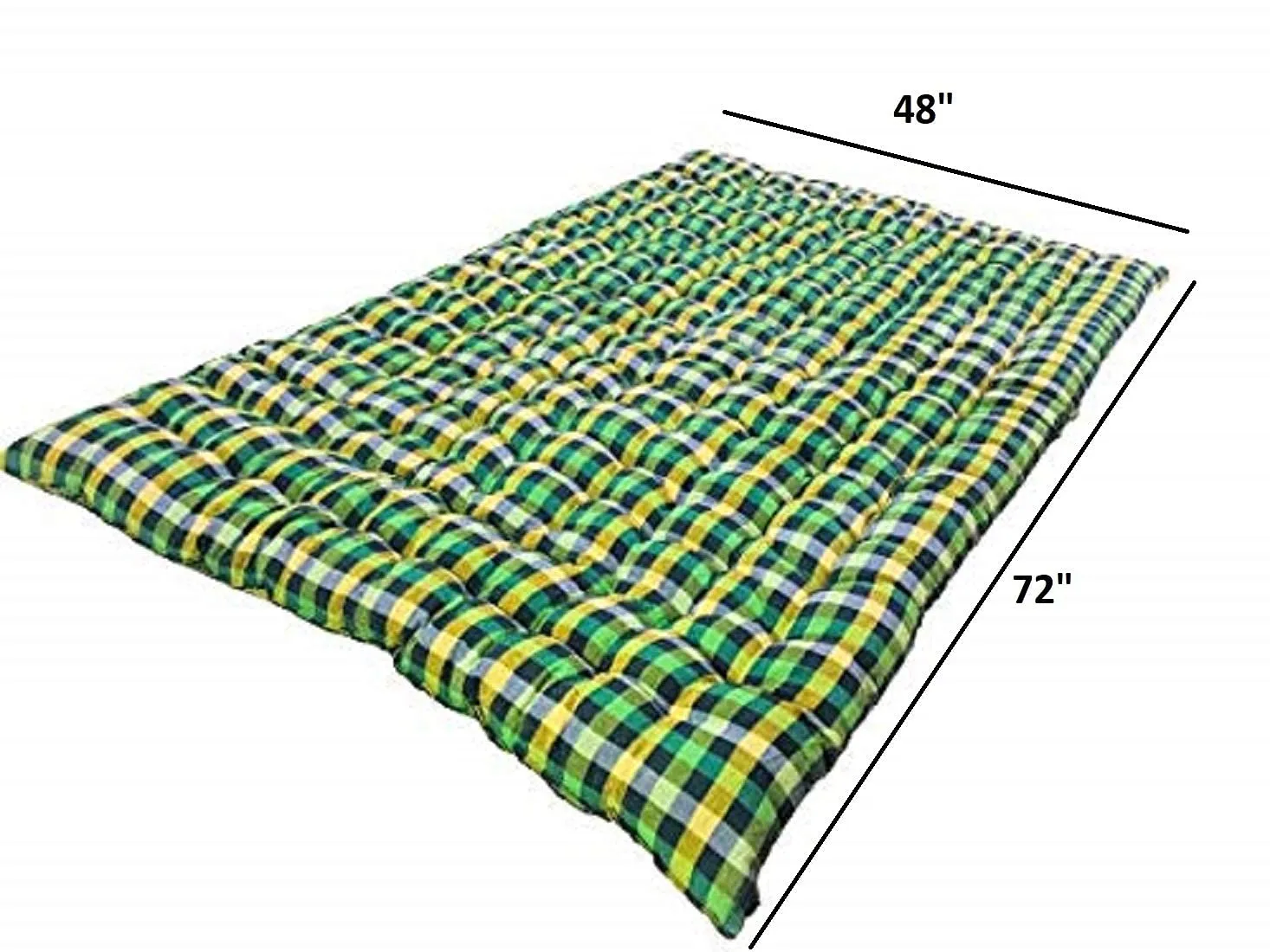 ATOOTFUSION Deewan Size Soft Large Cotton Quilt Mat | Cotton Quilt Mattress Rollable Foldable Movable Mattress (2 Sleeping Capacity)_72X48-Inch-MultiColor