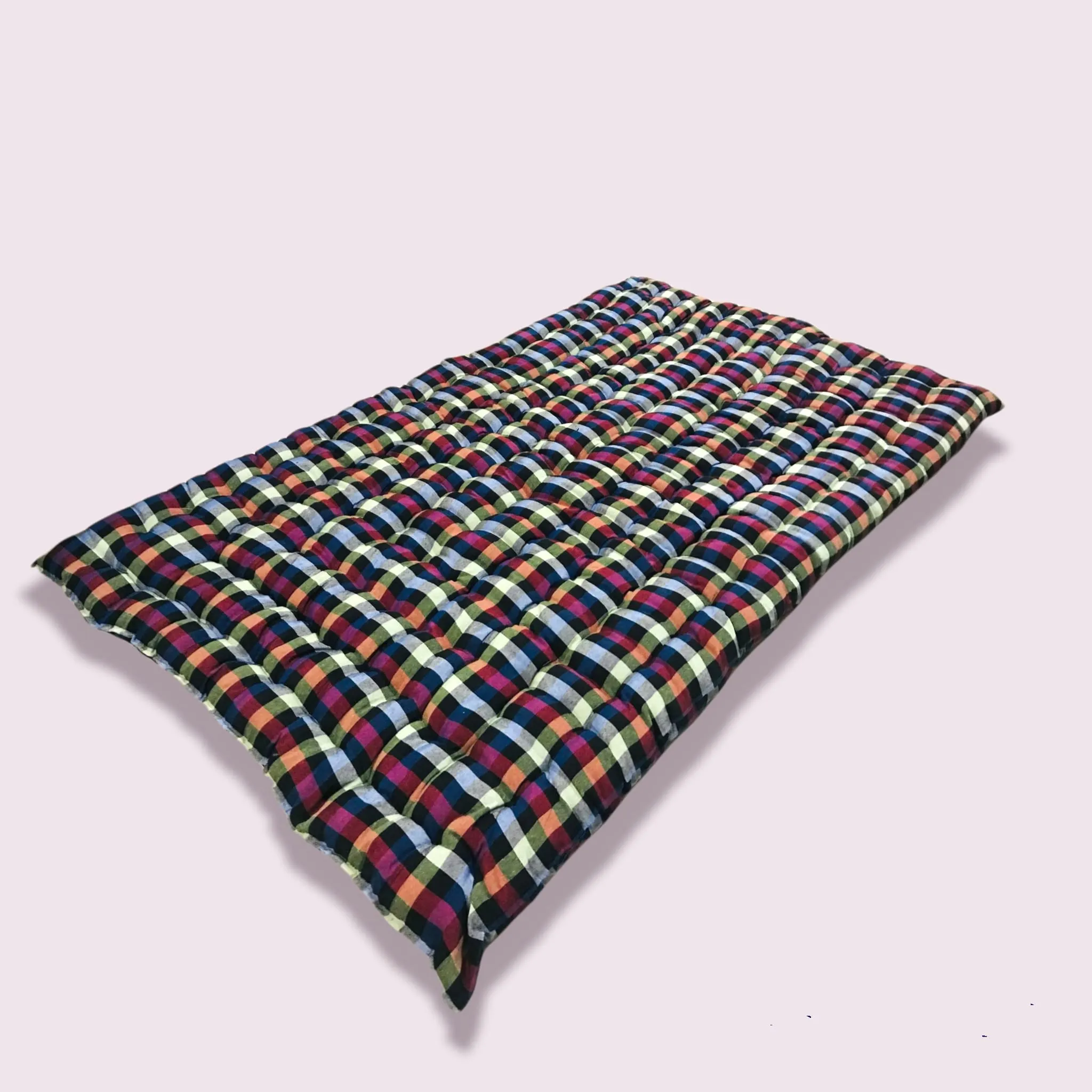 ATOOTFUSION Deewan Size Soft Large Cotton Quilt Mat | Cotton Quilt Mattress Rollable Foldable Movable Mattress (2 Sleeping Capacity)_72X48-Inch-MultiColor