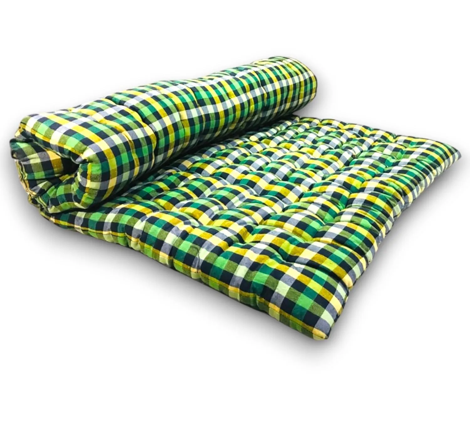 ATOOTFUSION Large Soft Cotton Mattress | Foldable Lightweight Sleeping Mattress | Ideal for Guest Use and Hostels | Multicolor (78X72 Inches, King Size Mattress)