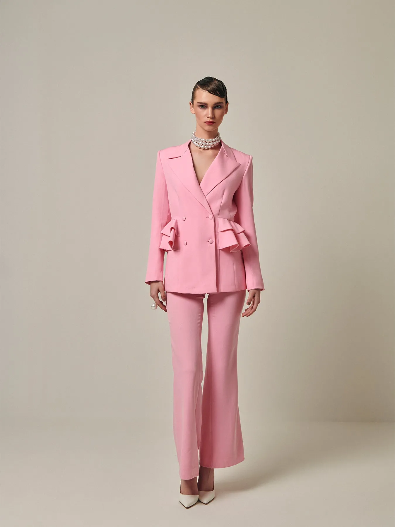Baby Pink Bootcut Trouser