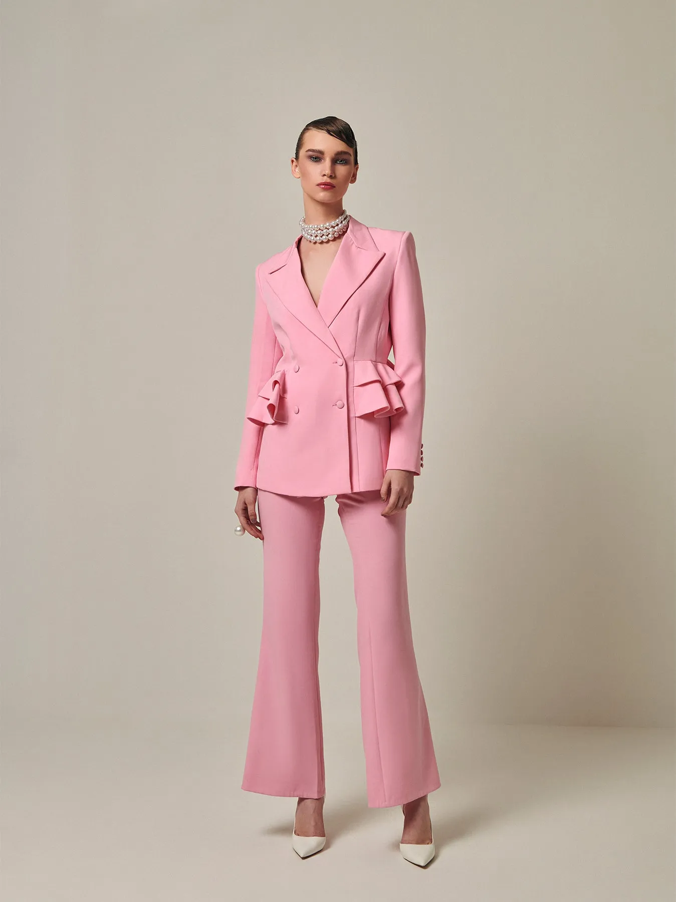 Baby Pink Bootcut Trouser