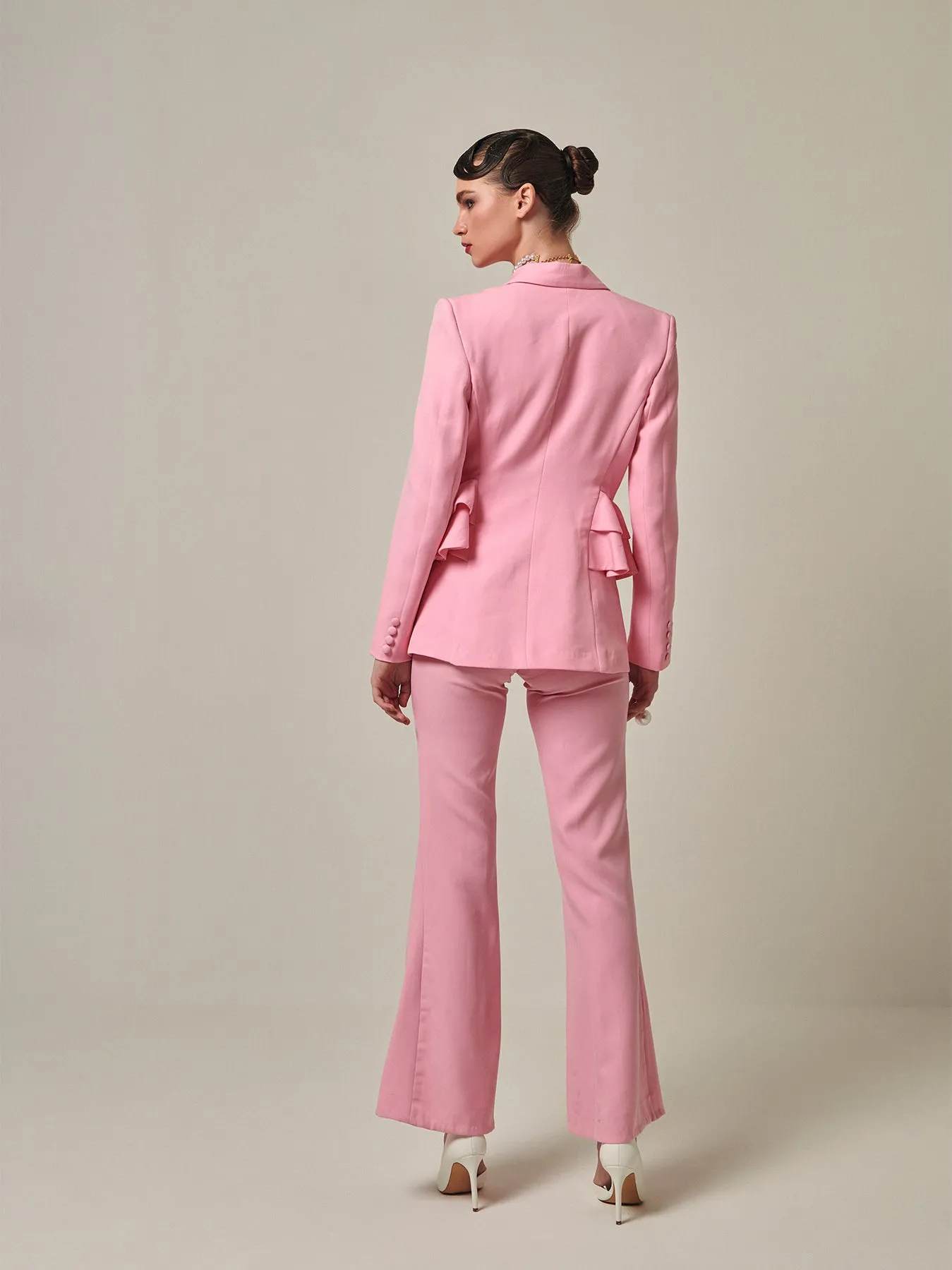 Baby Pink Bootcut Trouser