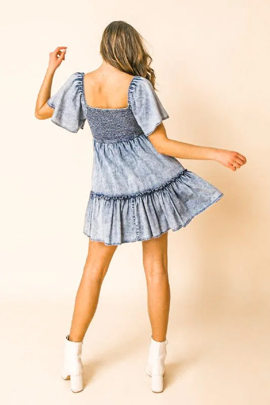 Beautiful Mistakes Chambray Dress - SALE