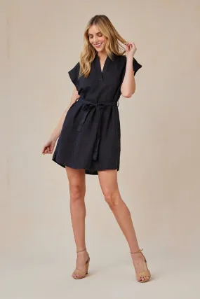 Belted Tunic Shirt Dress