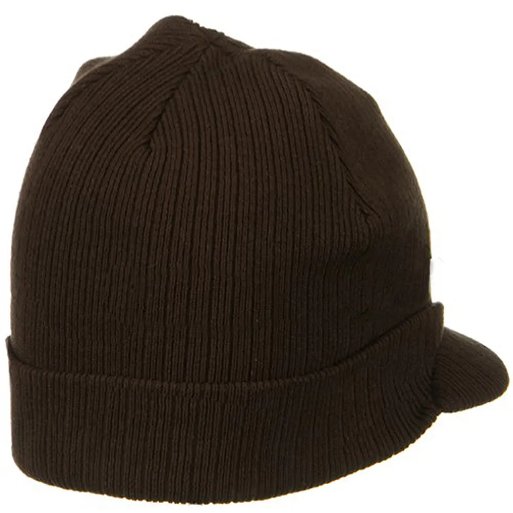 Big Knit Ribbed Beanie with Visor