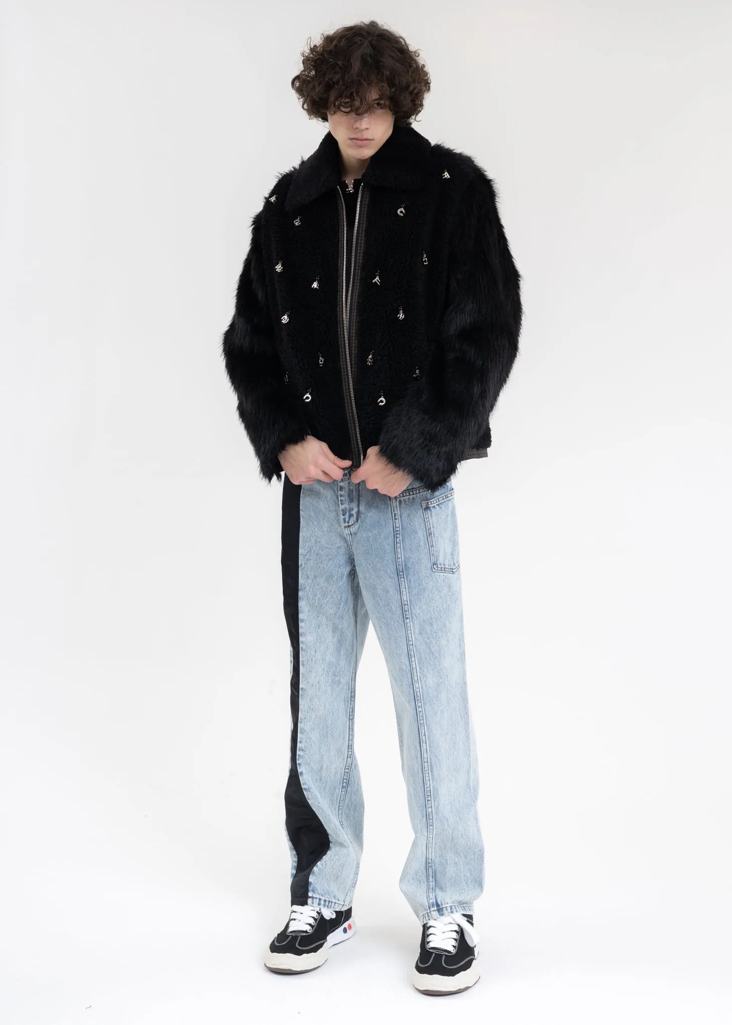 Black Fleece Letter Pendant Jacket