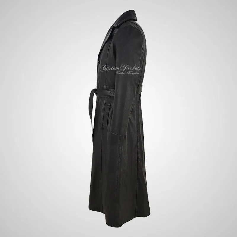 BLADE Full Length Leather Coat Black Vampire Movie Leather Coat