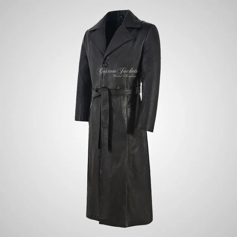 BLADE Full Length Leather Coat Black Vampire Movie Leather Coat
