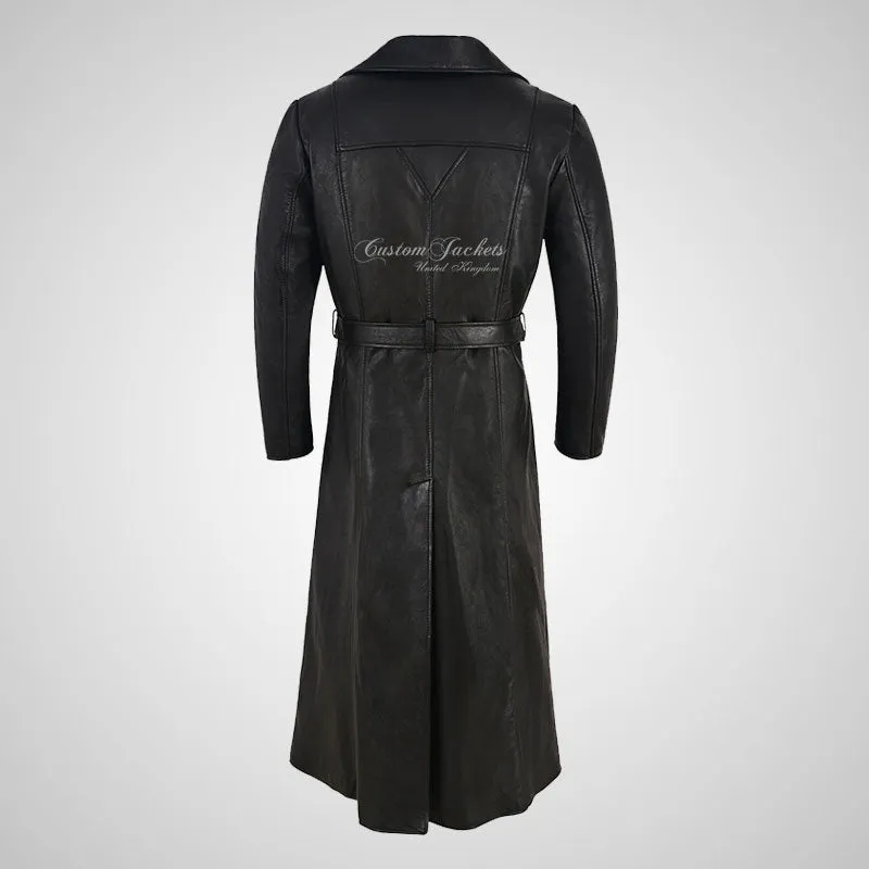 BLADE Full Length Leather Coat Black Vampire Movie Leather Coat