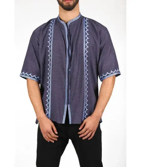 Blue denim tunic with blue sfifa