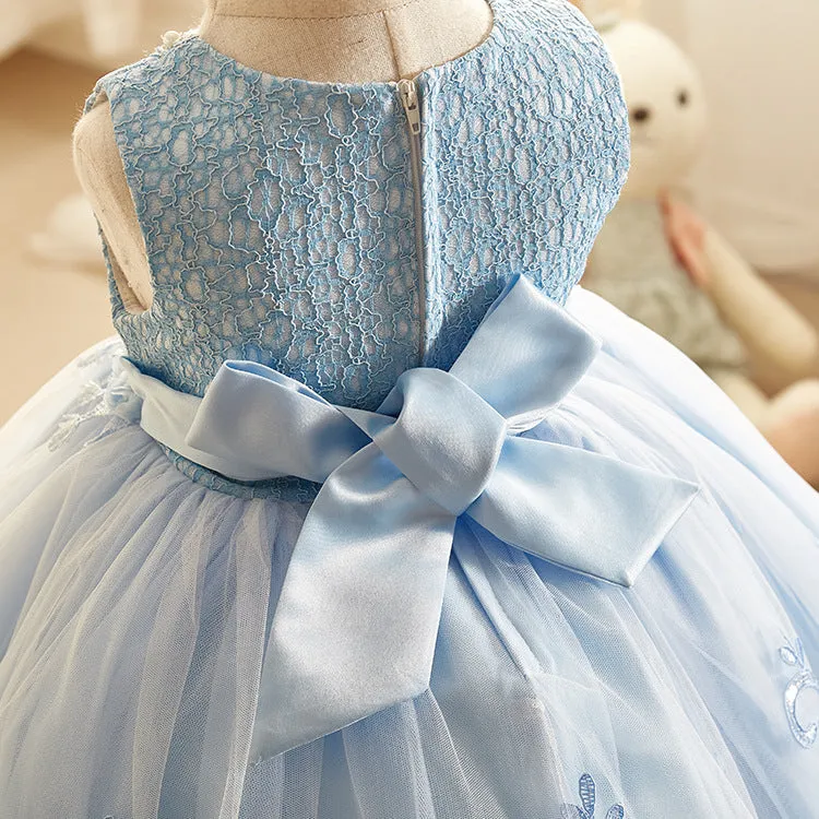 Blue Lace & Tulle Dress, Size 2-10 Yrs