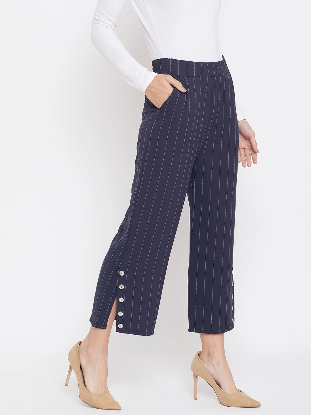Blue Pinstripe Culottes
