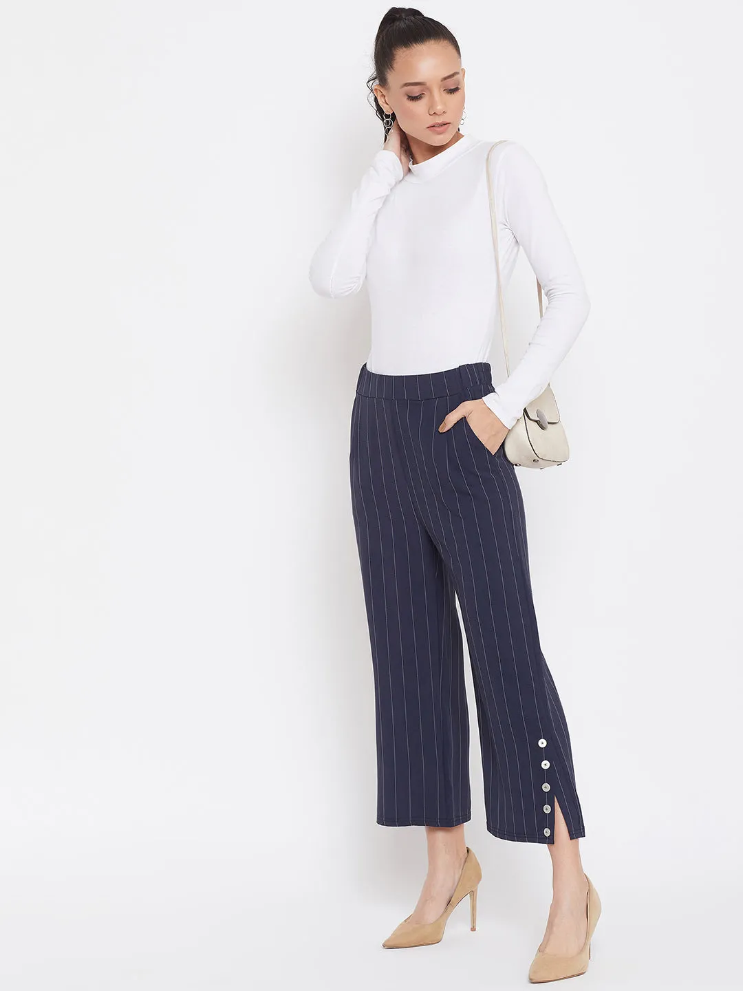 Blue Pinstripe Culottes