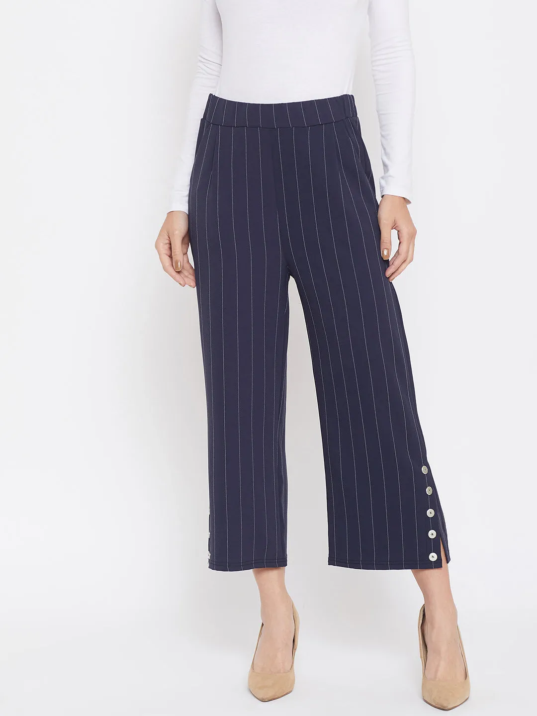 Blue Pinstripe Culottes