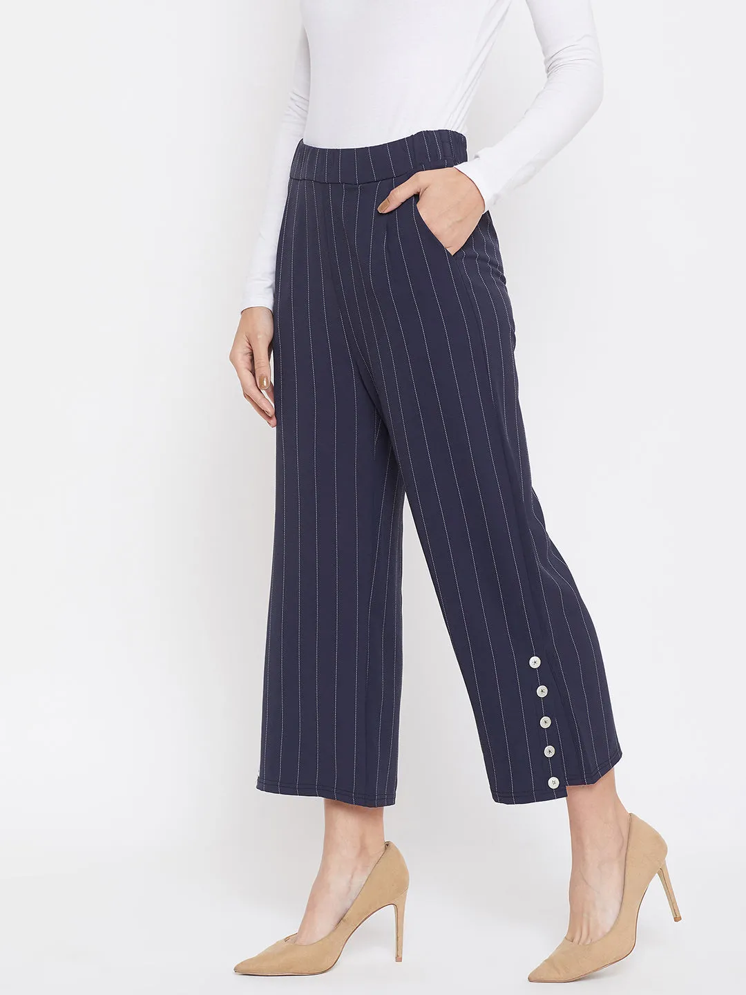Blue Pinstripe Culottes