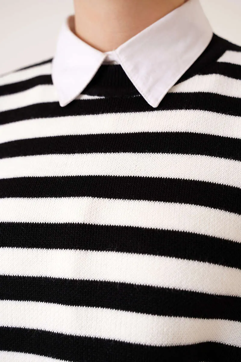 BNG Women -75 Striped Knit Tunic Black - Clermont