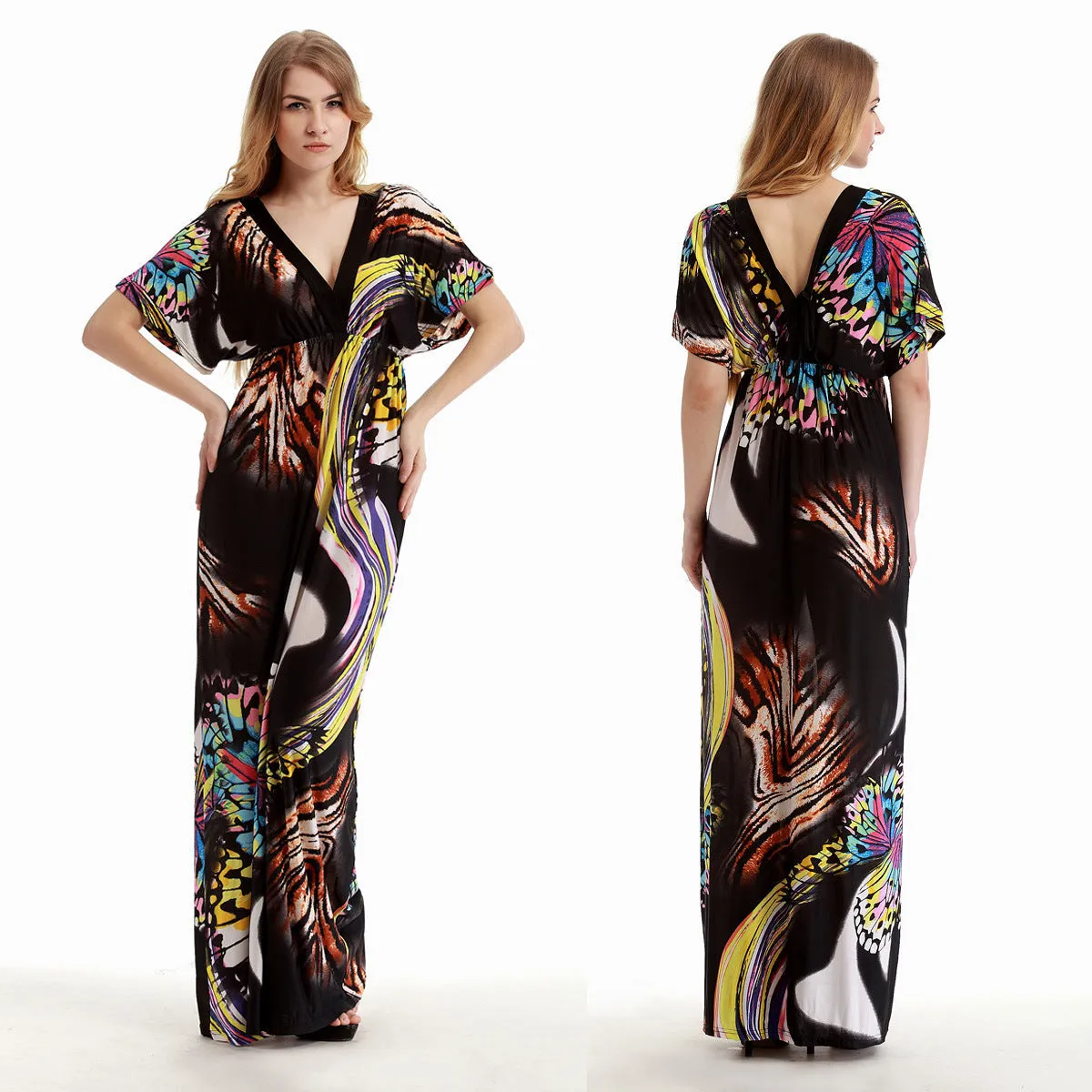 Bohemian Ice Silk Vacation Beach Dress