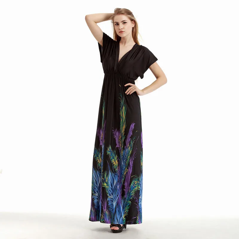 Bohemian Ice Silk Vacation Beach Dress