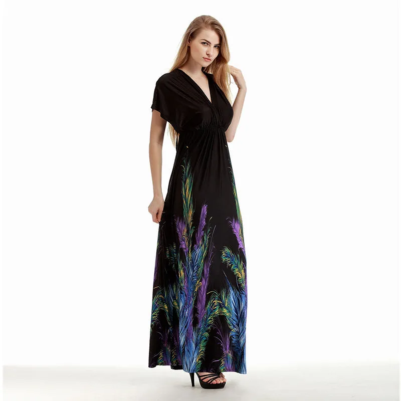 Bohemian Ice Silk Vacation Beach Dress