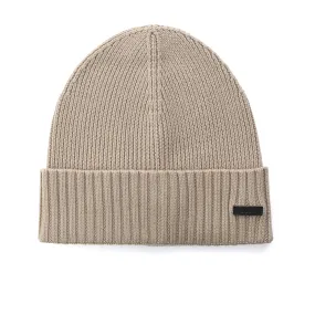 BOSS Fati Beanie Hat in Light Beige