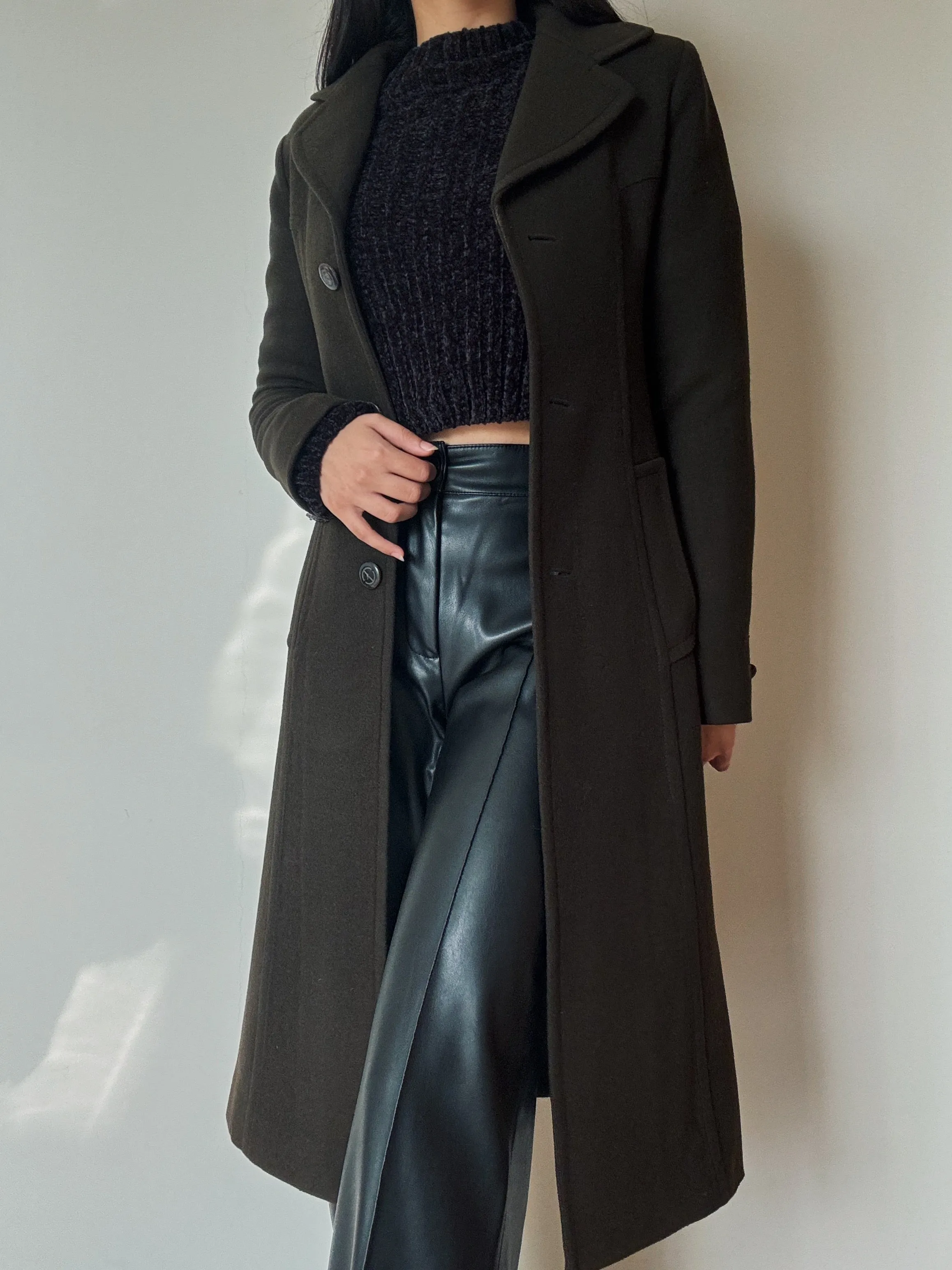 Brown Long Coat (98% Wool)