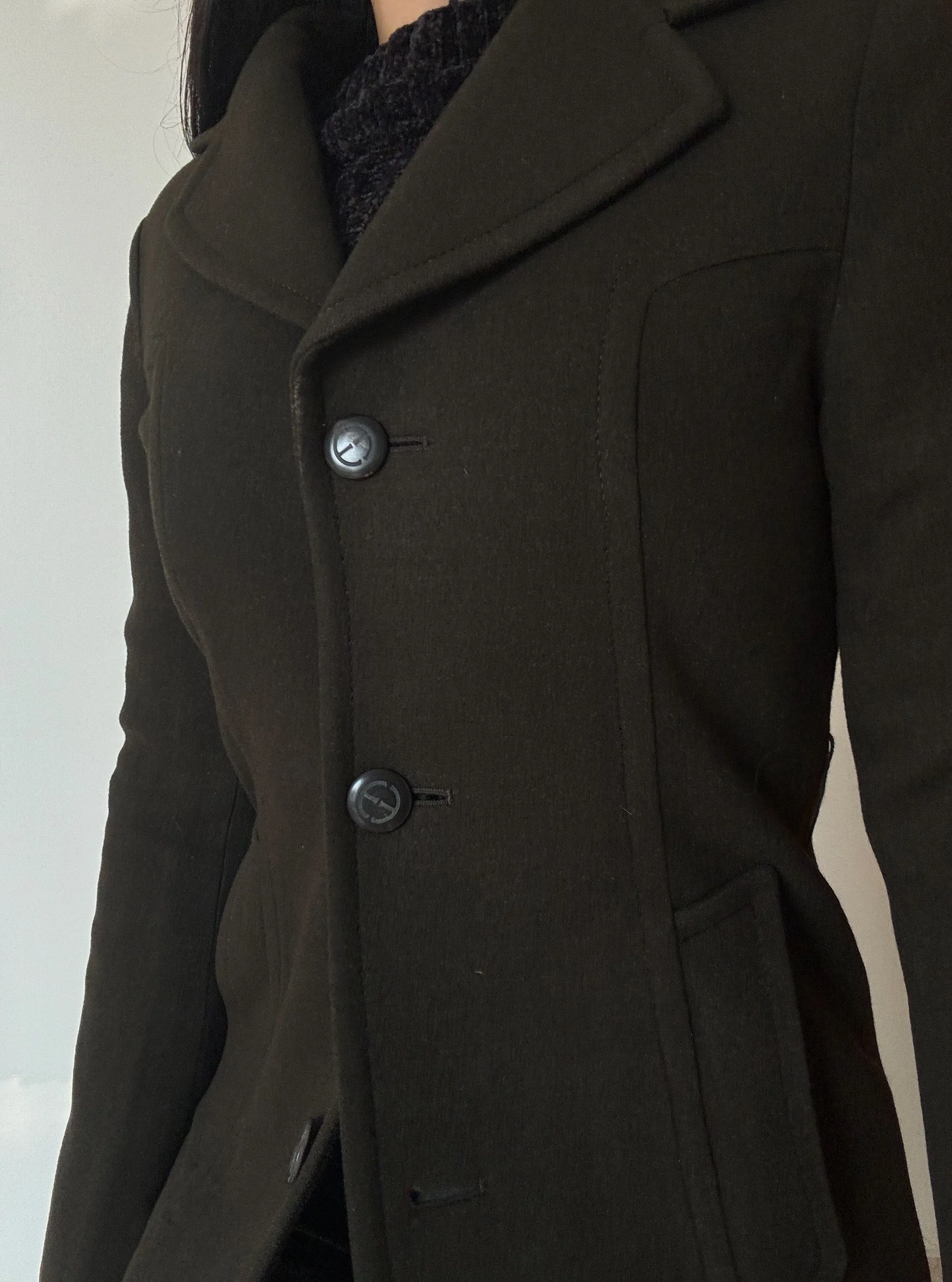 Brown Long Coat (98% Wool)