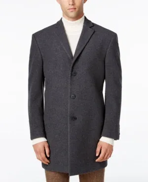 Calvin Klein Mens Regular fit Overcoat Coat 52 R Grey Solid