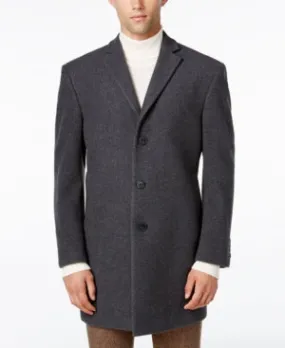 Calvin Klein Mens Regular fit Overcoat Coat 52 R Grey Solid
