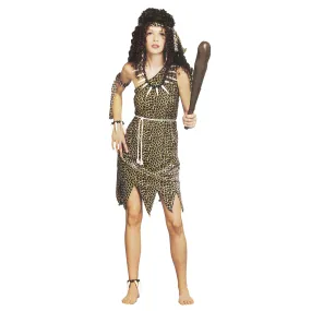 Cave Woman Fancy Dress Costume Size 10-14