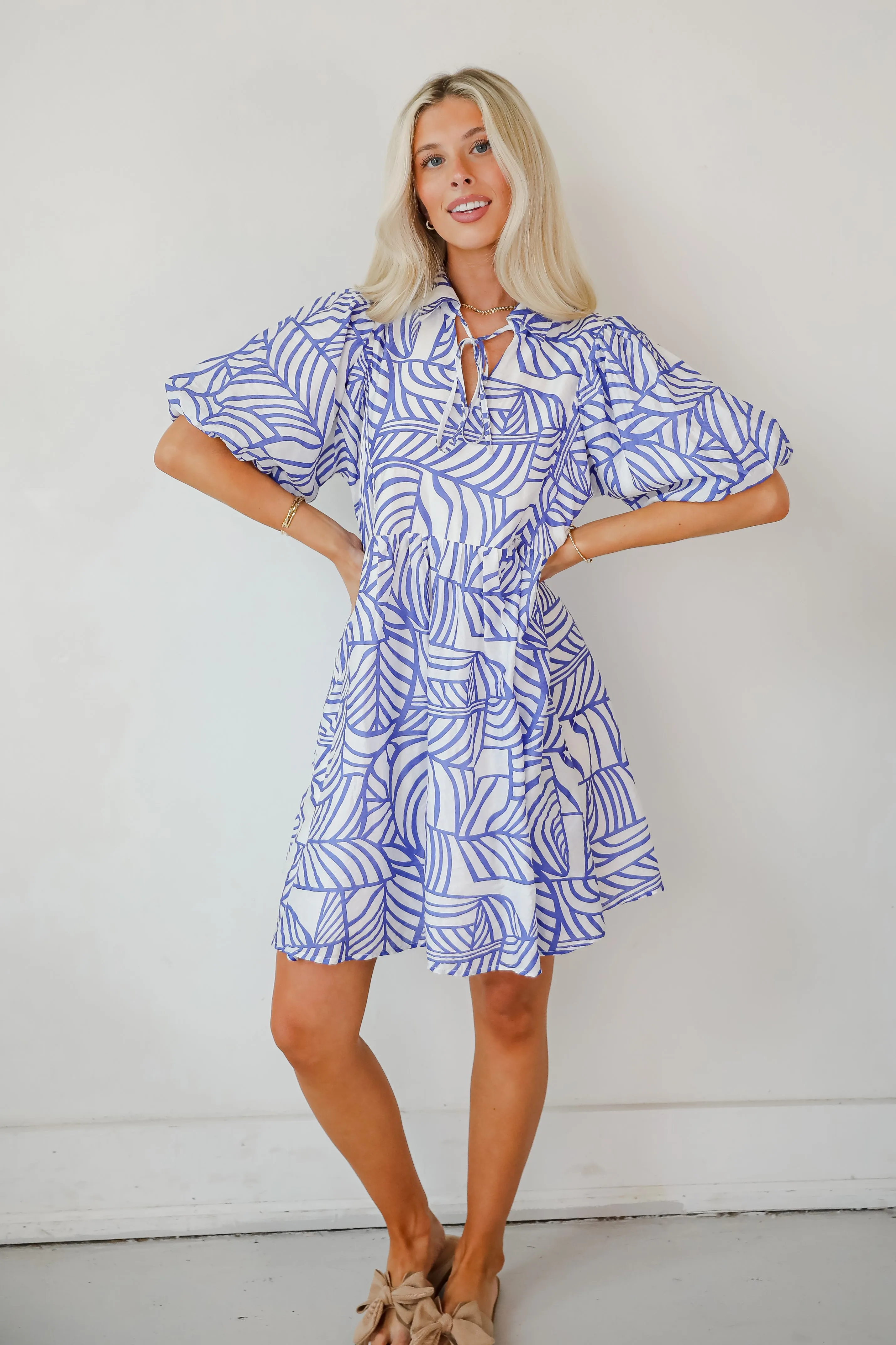 Cheerful Season Royal Blue Babydoll Mini Dress