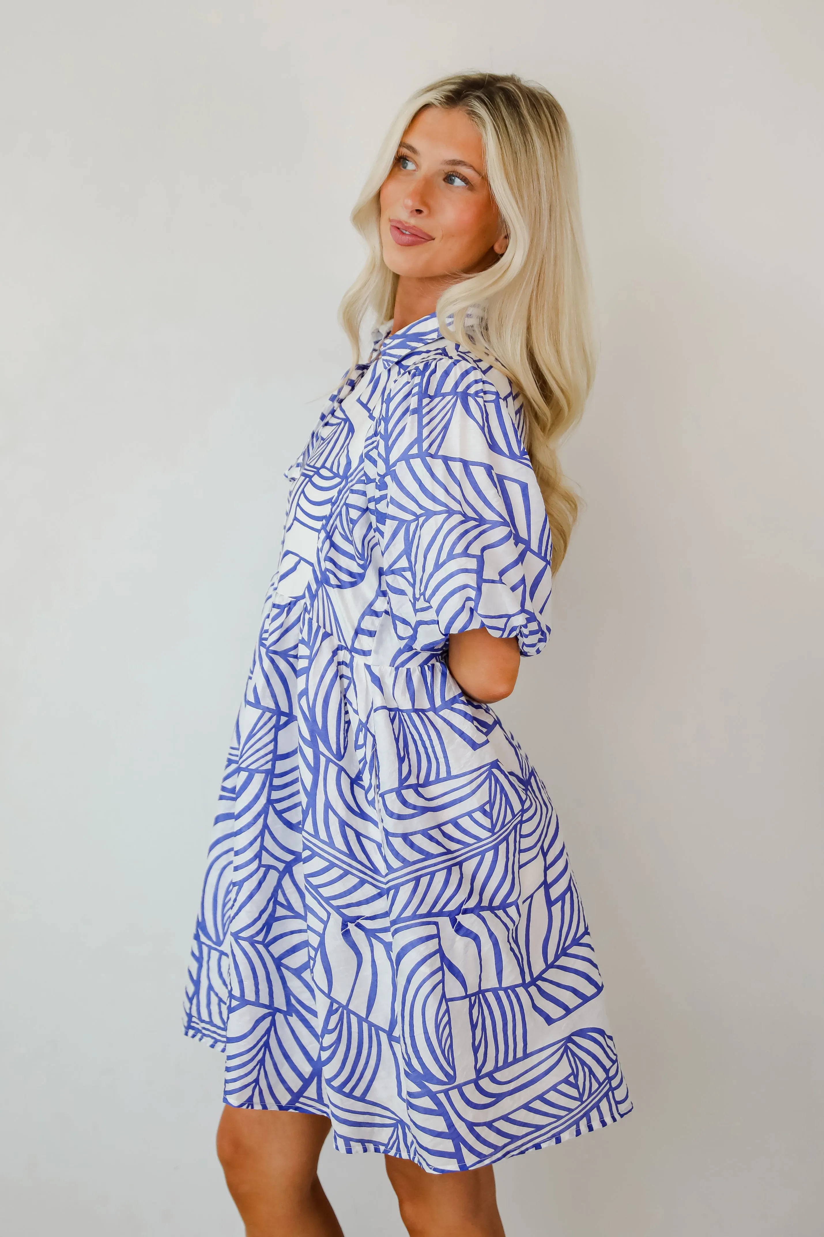 Cheerful Season Royal Blue Babydoll Mini Dress