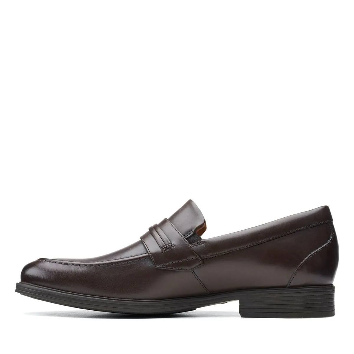 Clarks Men's Whiddon Loafer Slip Ons- Dark Brown