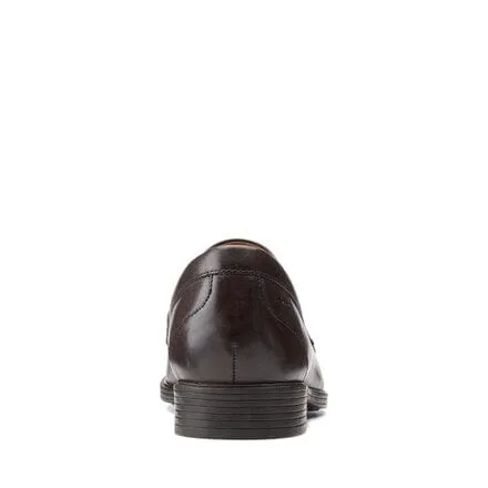 Clarks Men's Whiddon Loafer Slip Ons- Dark Brown