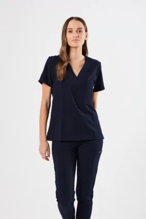CLASSIC ONE-POCKET WOMEN'S SCRUB TOP (NAVY)