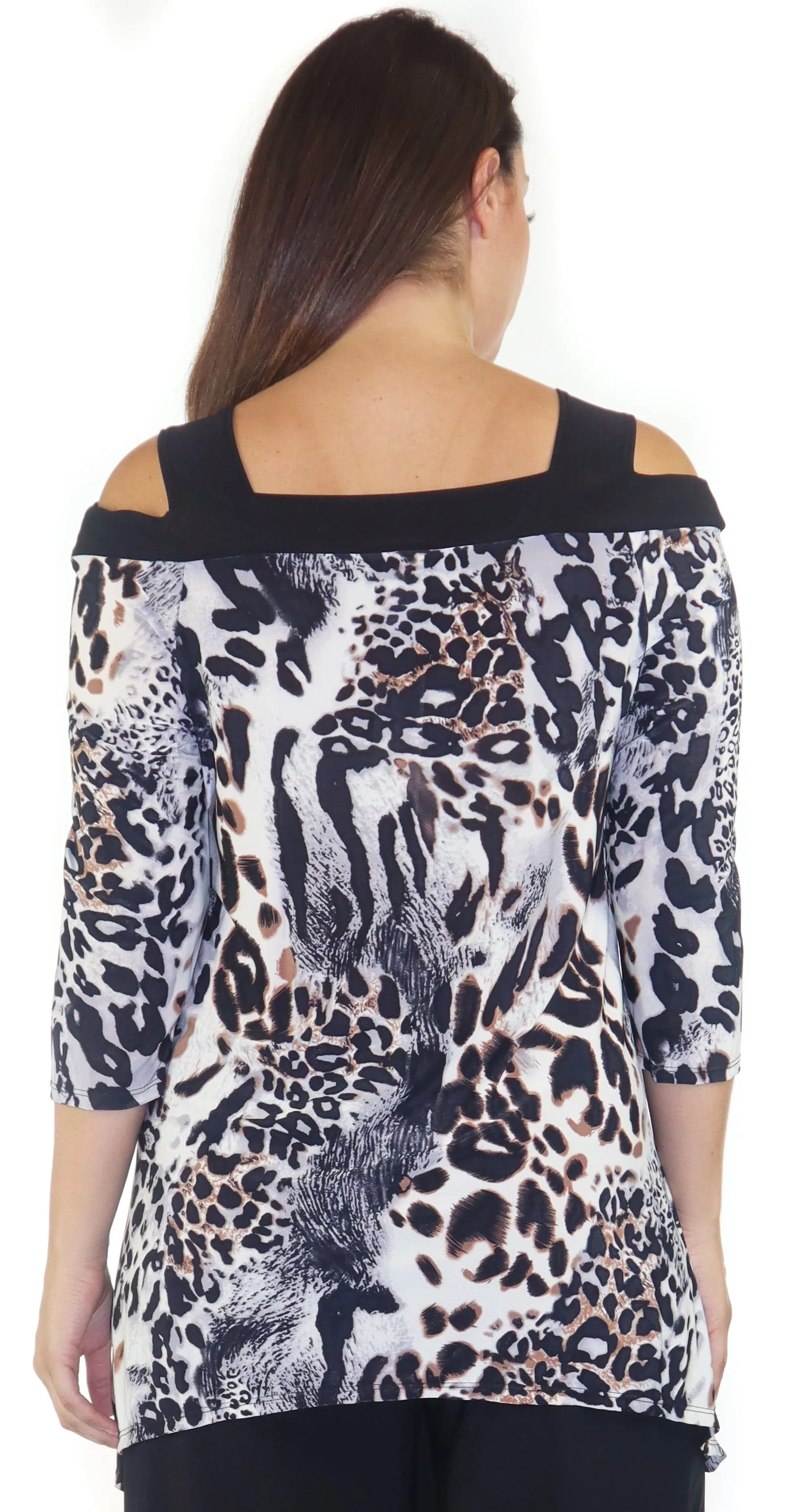 Cold Shoulder Tunic, Classic Plus size Tunic top with cut out details to the shoulders. S to 3XL