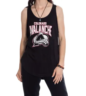 Colorado Avalanche Ladies "Distressed" Lace Flowy Tank Top