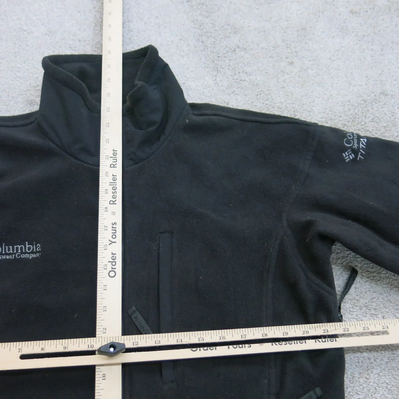 Columbia Women Full Zip Up Fleece Jacket Long Sleeve Mock Neck Black Size Medium